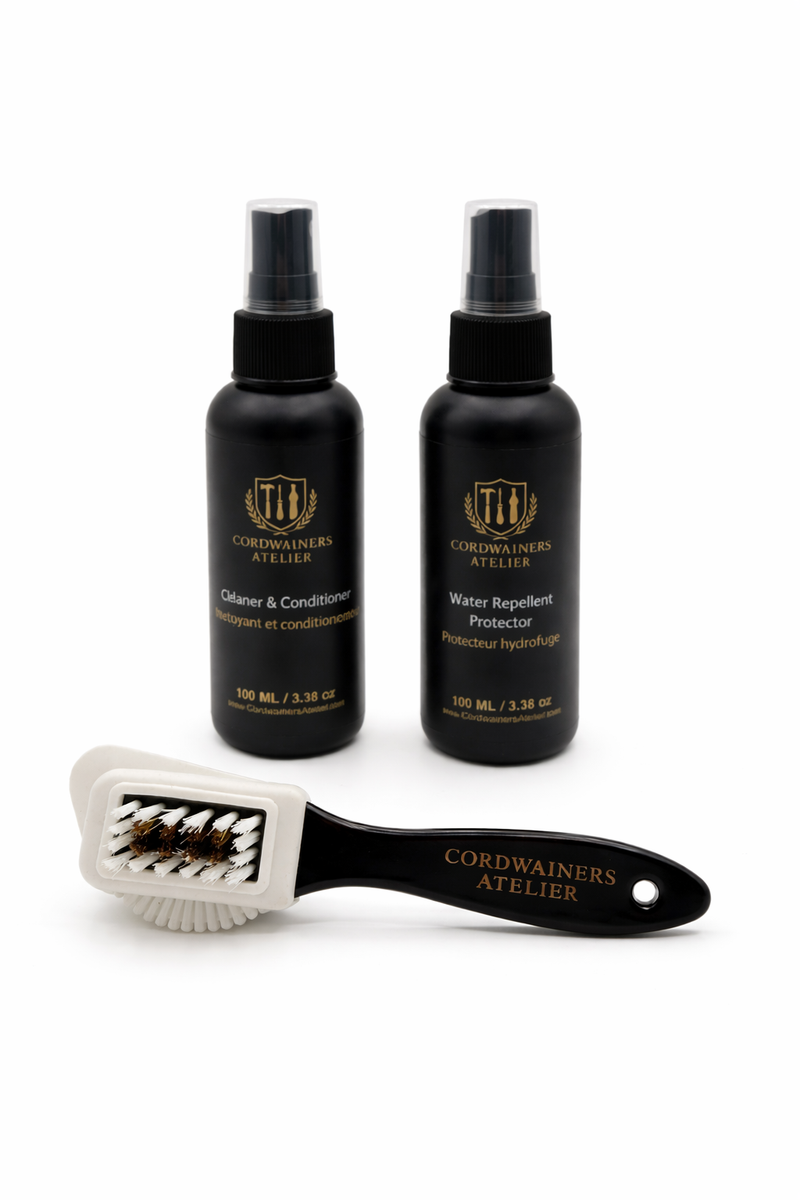 Suede and nubuck cleaning kit for safely removing dirt and restoring delicate leather footwear