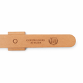Magnetic wall mounted wooden shoe horn for convenient everyday shoe wearing