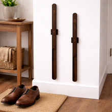 Luxury wooden shoe horn with magnetic wall mount for effortless shoe use
