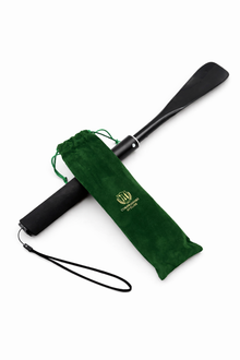 Adjustable shoe horn with carry bag for easy shoe wearing