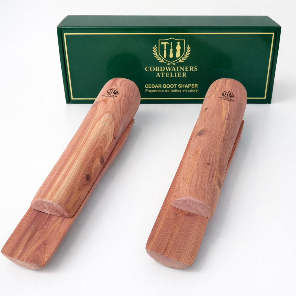 Premium cedar boot shaft support for tall leather boots