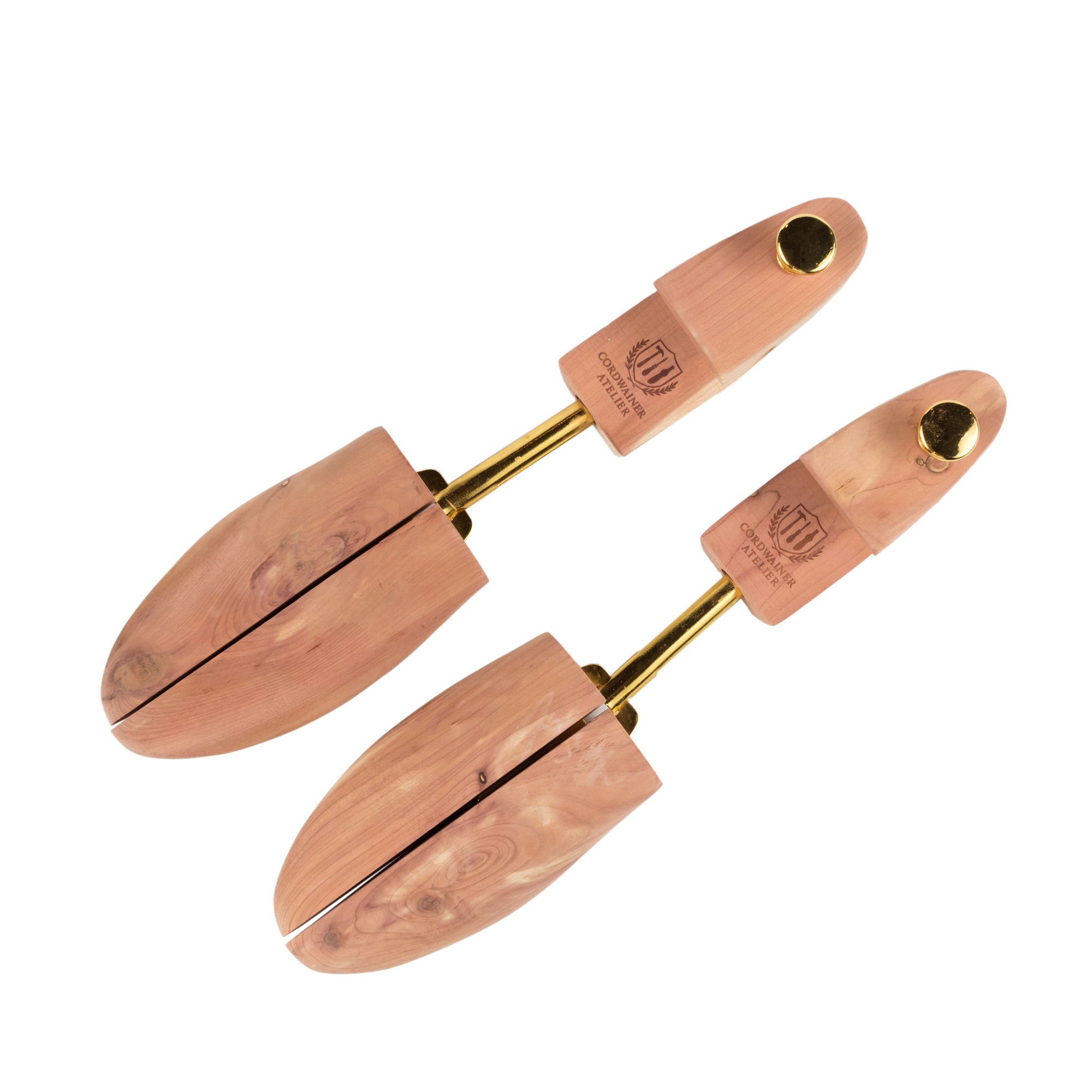 Cedar shoe tree designed to absorb moisture and odors from leather shoes
