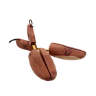Cedar shoe tree with rear loop handle for easy removal from tall boots