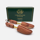 Premium cedar shoe tree with loop handle for maintaining western boots