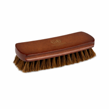 Natural horsehair shoe brush for maintaining leather shoes