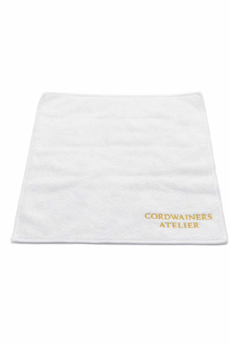 cordwainers atelier microfiber towel High-quality white microfiber towel for cleaning, polishing, and maintaining leather shoes