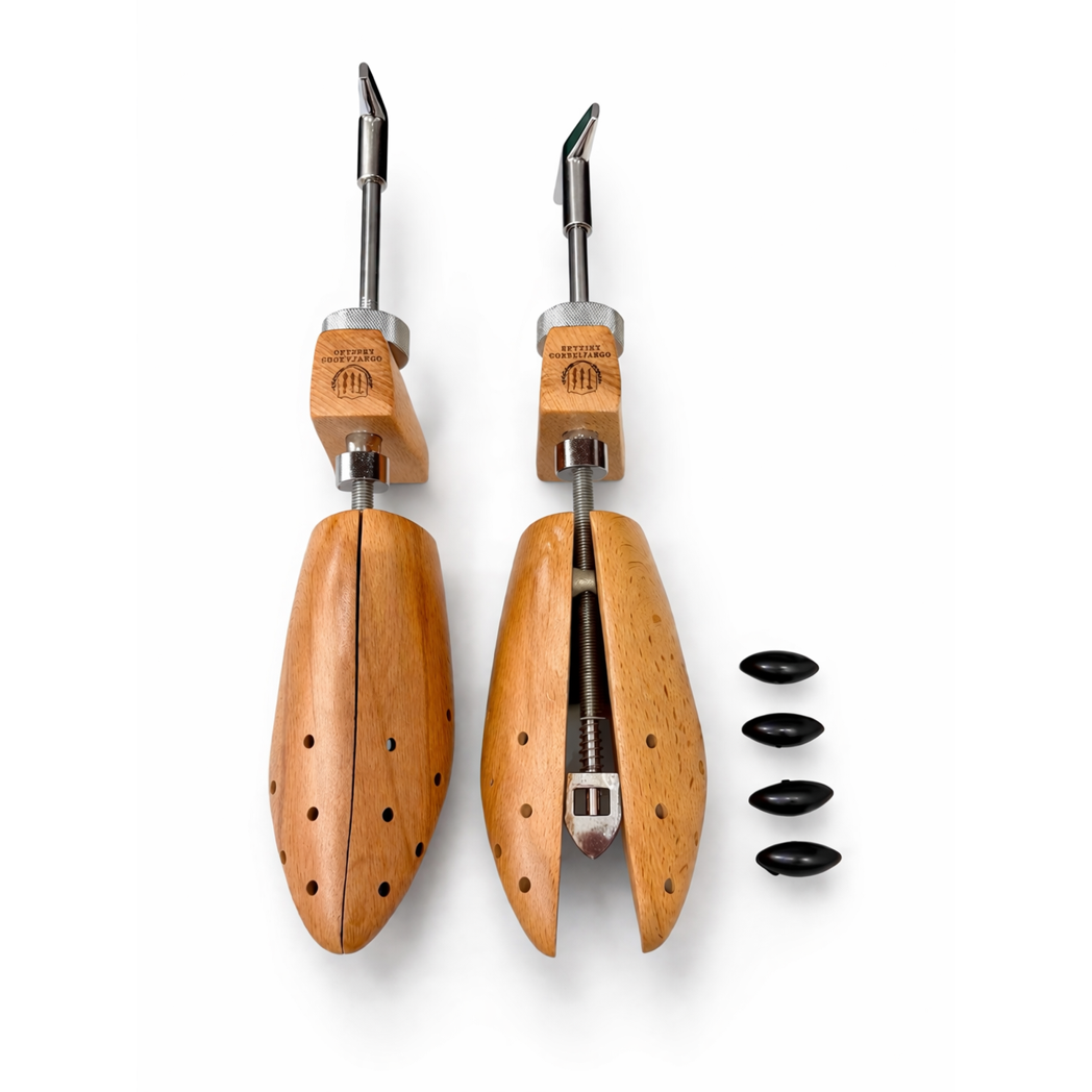 Premium Beechwood Shoe Stretcher (Pair) with Bunion Plugs